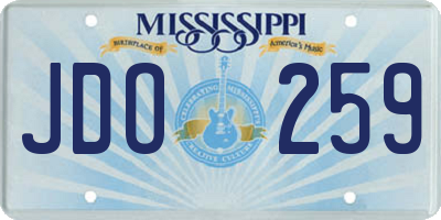 MS license plate JDO259