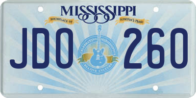 MS license plate JDO260