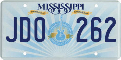 MS license plate JDO262