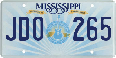 MS license plate JDO265