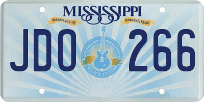 MS license plate JDO266