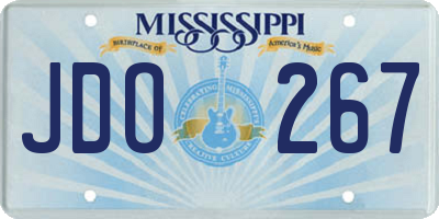 MS license plate JDO267
