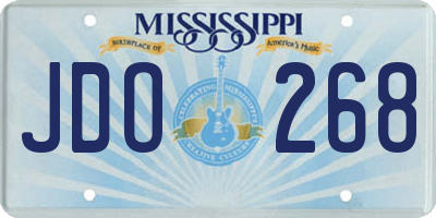 MS license plate JDO268