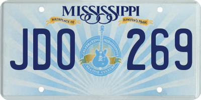MS license plate JDO269