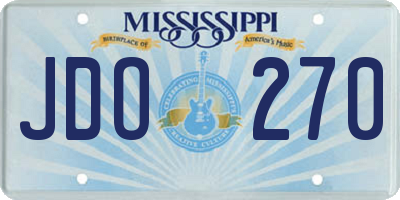 MS license plate JDO270