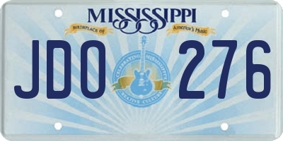 MS license plate JDO276