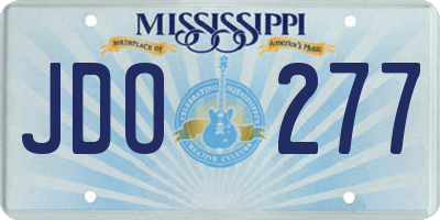 MS license plate JDO277