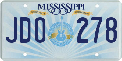MS license plate JDO278