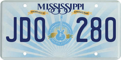 MS license plate JDO280