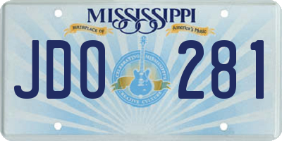 MS license plate JDO281