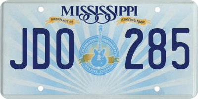MS license plate JDO285