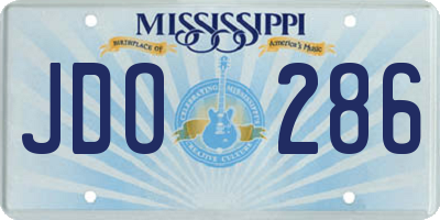 MS license plate JDO286