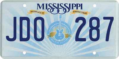 MS license plate JDO287