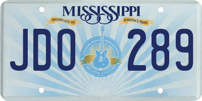 MS license plate JDO289