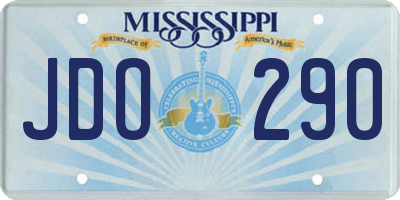 MS license plate JDO290