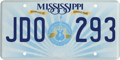 MS license plate JDO293