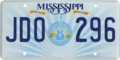 MS license plate JDO296