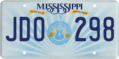 MS license plate JDO298