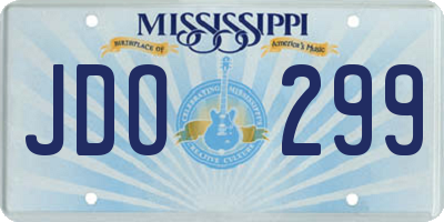 MS license plate JDO299