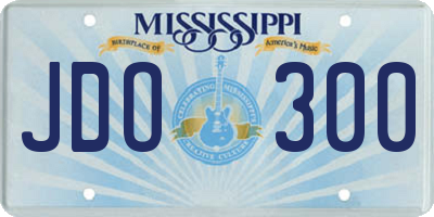 MS license plate JDO300