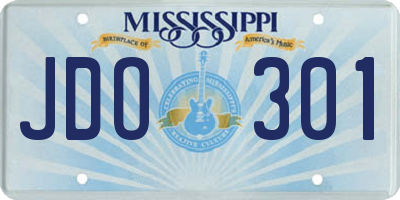 MS license plate JDO301