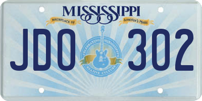 MS license plate JDO302