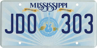 MS license plate JDO303