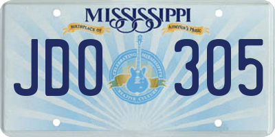 MS license plate JDO305