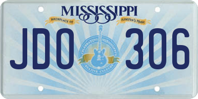 MS license plate JDO306