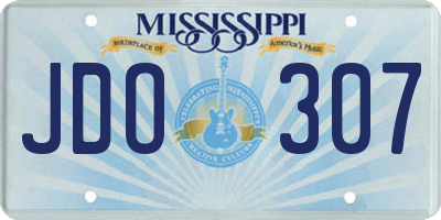 MS license plate JDO307