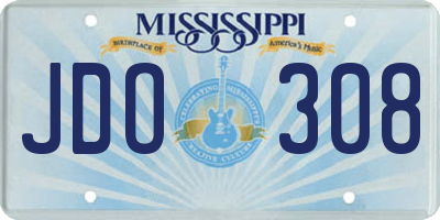 MS license plate JDO308