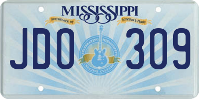 MS license plate JDO309