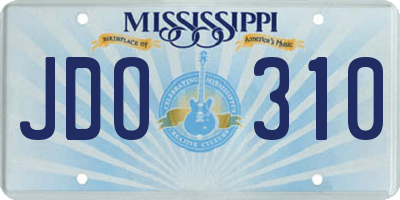 MS license plate JDO310