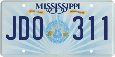 MS license plate JDO311