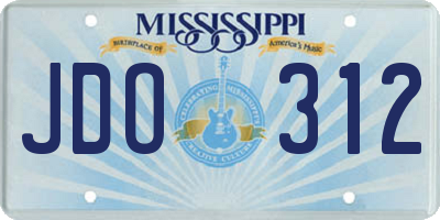 MS license plate JDO312