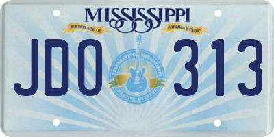 MS license plate JDO313