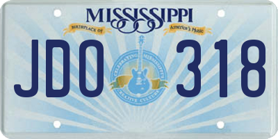 MS license plate JDO318