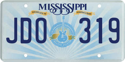 MS license plate JDO319