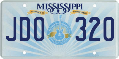 MS license plate JDO320