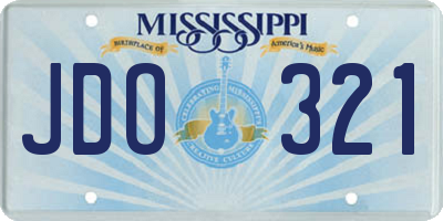 MS license plate JDO321