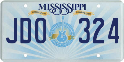 MS license plate JDO324