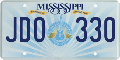 MS license plate JDO330