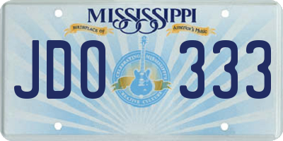 MS license plate JDO333
