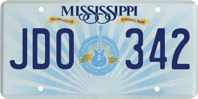 MS license plate JDO342