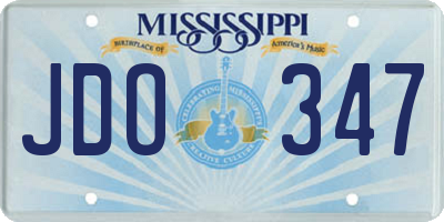 MS license plate JDO347