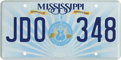 MS license plate JDO348