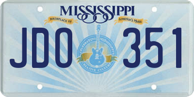 MS license plate JDO351