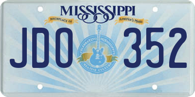 MS license plate JDO352