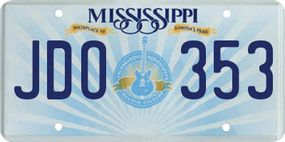 MS license plate JDO353