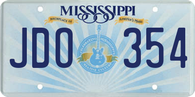 MS license plate JDO354